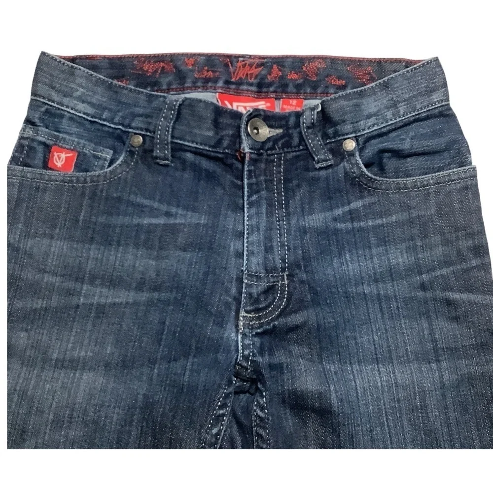 VANS 5 Pocket Straight Leg Dark‎ Wash Jeans - Size Youth 12